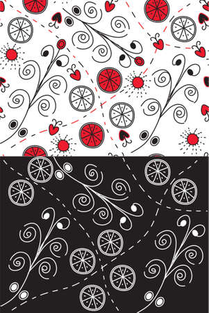 Set of ornate seamless patterns with swirlsのイラスト素材