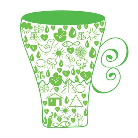 Ecological symbol environmental cupのイラスト素材