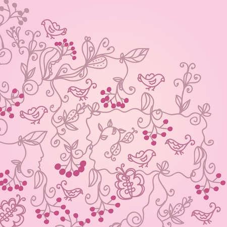 Romantic greeting valentine floral backgroundのイラスト素材