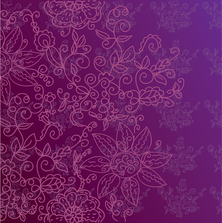 Floral ornate decorative background in purple colorsのイラスト素材