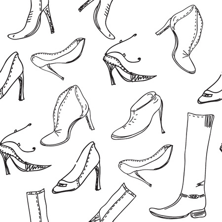 Seamless pattern with graphic shoesのイラスト素材