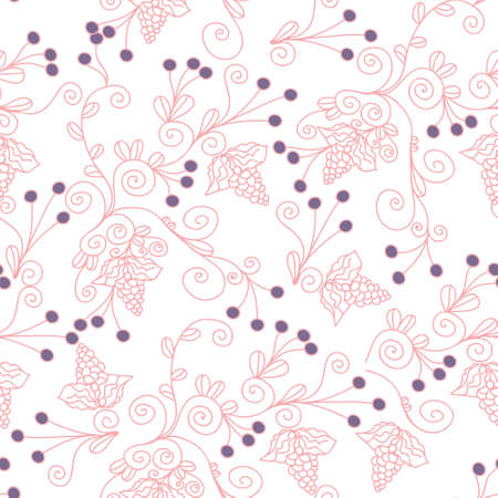 Seamless pattern with grape in traditional styleのイラスト素材