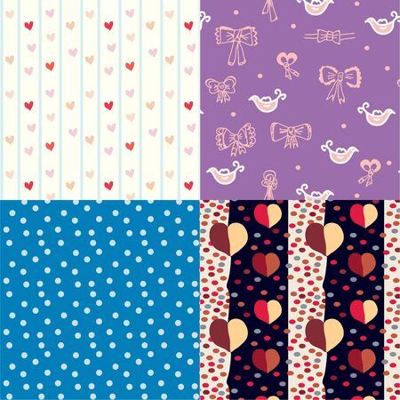 Set of funny seamless pattern for kidsのイラスト素材