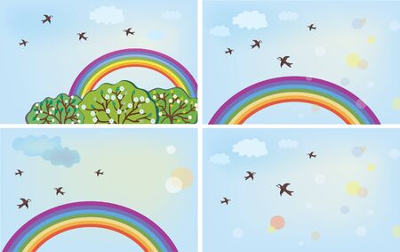 Rainbow backgroundsのイラスト素材