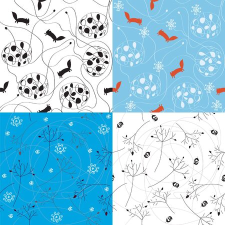 Winter abstract seamless pattern with nature elementsのイラスト素材