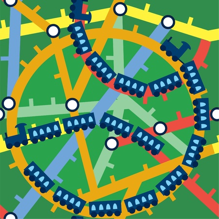 Funny seamless trains children patternのイラスト素材