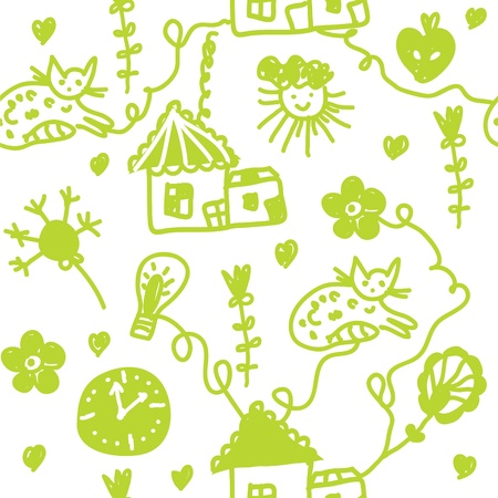 Funny seamless background for kidsのイラスト素材