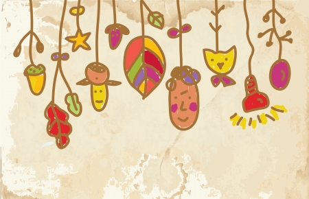 Kids banner on the paper funny cartoonのイラスト素材