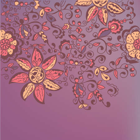 Floral ornate banner with traditonal decorのイラスト素材