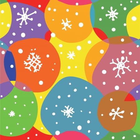 Abstract christmas seamless pattern with circles and snowのイラスト素材