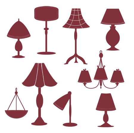 Lams silhouette with patterns setのイラスト素材