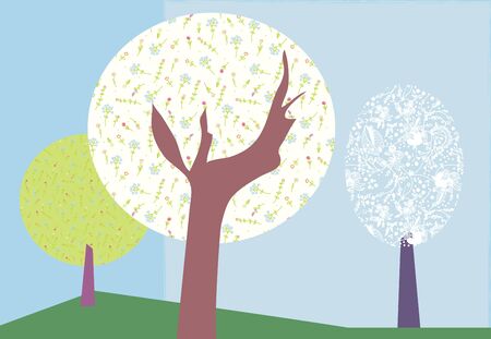 Abstract trees backround for cardのイラスト素材