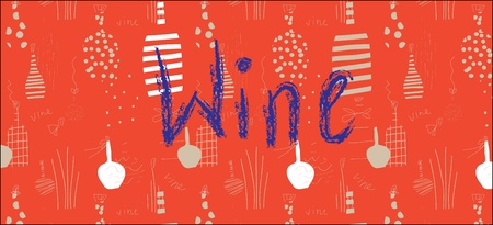 Wine banner design with bottles in redのイラスト素材