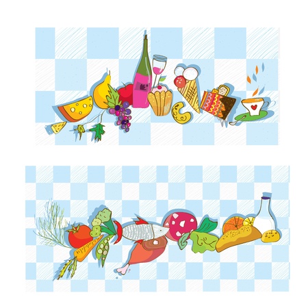 Food banners for restaurant and cafe setのイラスト素材