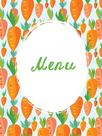 Menu template for vegetarian cafe - carrot funny designのイラスト素材