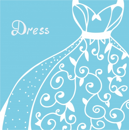 Wedding invitation with dress  - hand drawn designのイラスト素材