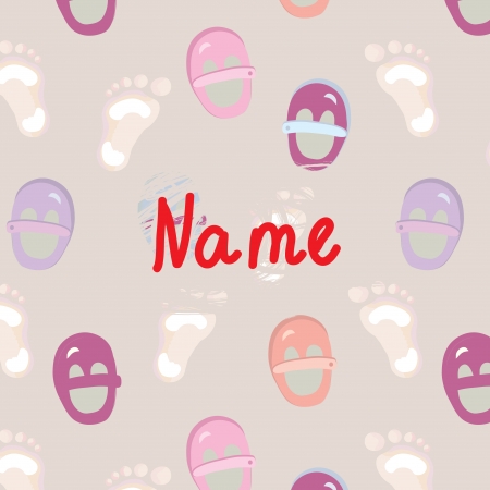 Baby foot announcement card cute designのイラスト素材