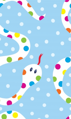 Snake seamless funny pattern polka dot designのイラスト素材