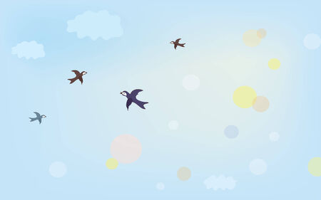 Banner with air in the sky and birds のイラスト素材