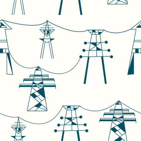 Seamless pattern for electricity - power lines illustrationのイラスト素材