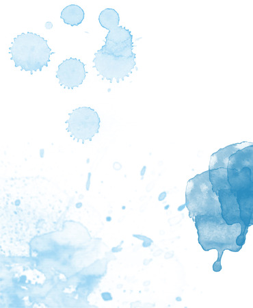Watercolor splash abstract background in blue colorsのイラスト素材