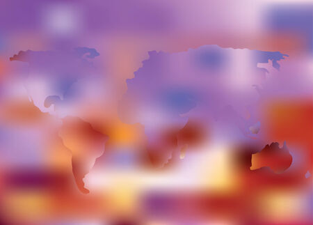 World map with glow and mistyc light - illustrationのイラスト素材