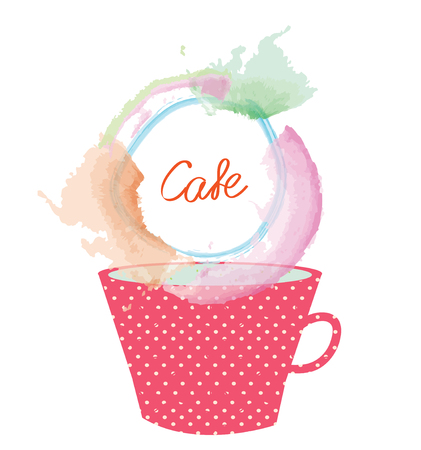 Tea or coffee cup and frame for menu design, nice graphic illustration.のイラスト素材