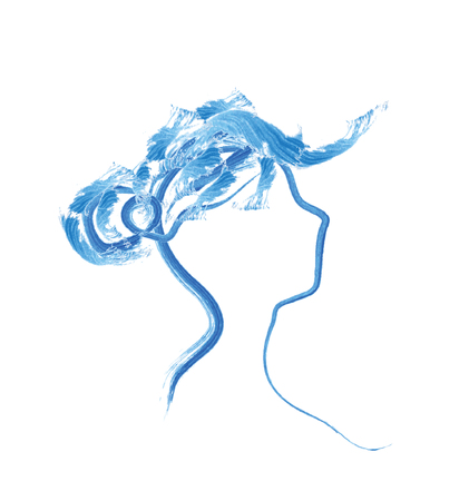 Woman head sketch for spa saloon or cosmetics shop - vector graphicのイラスト素材