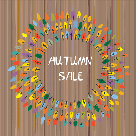 Autumns sale backgroun with the trees for the park or camp.のイラスト素材