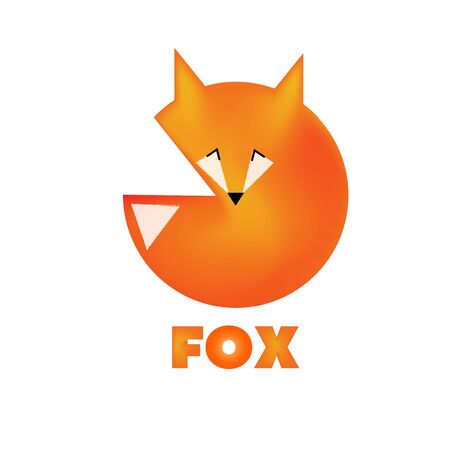 Fox logo stylized. Vector graphic illustrationのイラスト素材