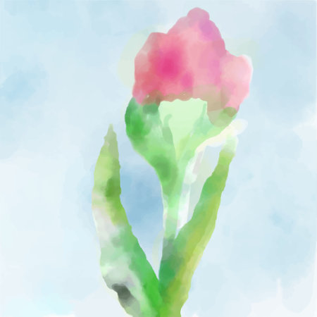 Floral watercolor background - vector graphic illustrationのイラスト素材