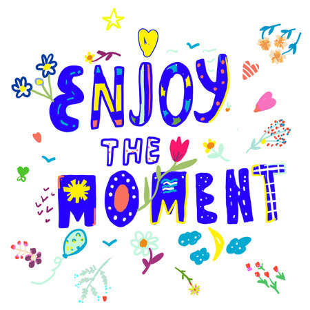 Enjoy the moment cute card â vector designのイラスト素材