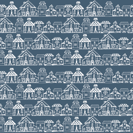 Cartoon village streets in vector. Invitations, save the date cards and other design.のイラスト素材