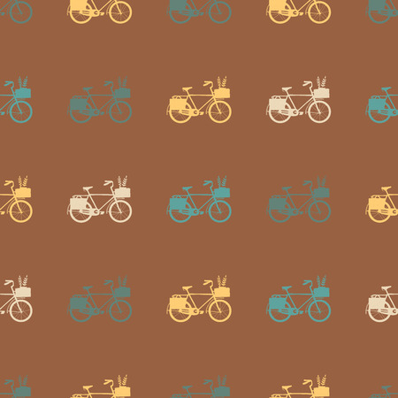 Vintage bicycle seamless pattern in vector.のイラスト素材