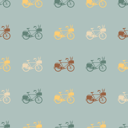 Vintage bicycle seamless pattern in vector.のイラスト素材