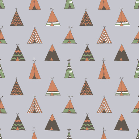 Teepee native american summer tent illustration in vector.