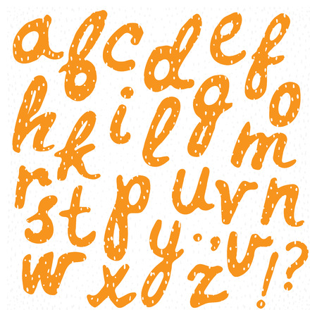 Hand drawn Vector alphabet. Hand drawn letters. Letters of the alphabet written with a brush. Calligraphic font.のイラスト素材