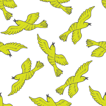 Vector abstract seamless pattern with birds.のイラスト素材