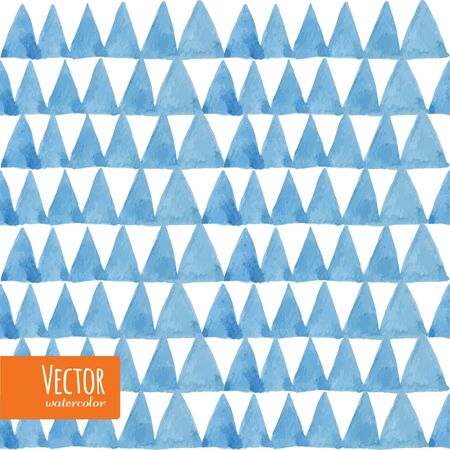 Blue watercolor triangles pattern in vector. Vector illustration in watercolor style.のイラスト素材