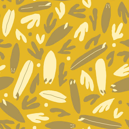 Vector illustration with palms, surfboards and flowers