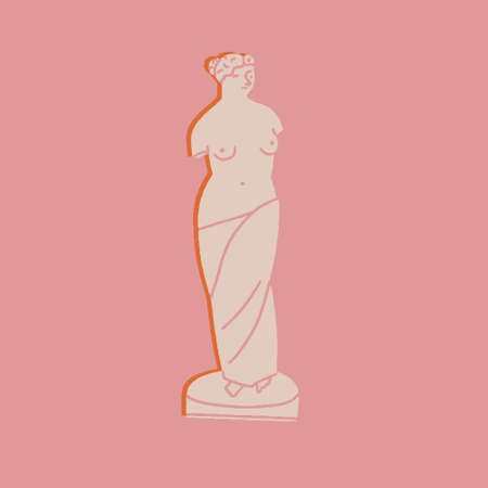 Aphrodite is an ancient Greek goddess of love, beauty, pleasure, passion and femininity illustration. Vector illustrationのイラスト素材
