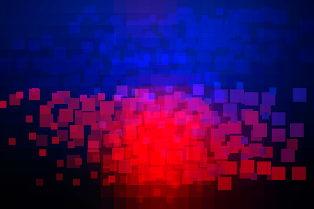 Deep blue and red vector abstract glowing background with random sizes rounded corners tilesのイラスト素材