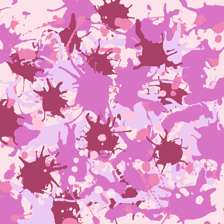 Pink lilac shades ink paint splashes vector colorful background squareのイラスト素材