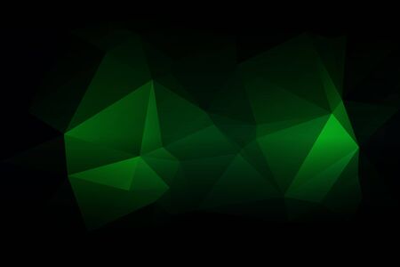 Glowing neon green abstract low poly geometric backgroundのイラスト素材