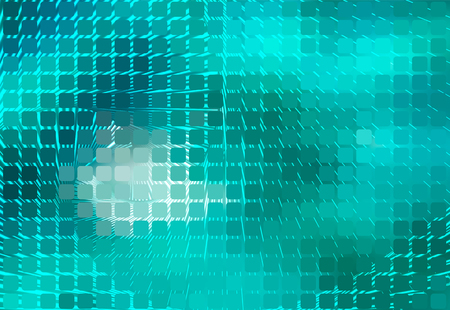 Turquoise green glowing spiral mosaic rounded corners square tiles vector backgroundのイラスト素材