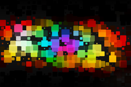 Red pink green blue brown vector abstract glowing background with random sizes rounded corners tilesのイラスト素材