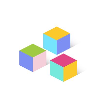 Kids toy cartoon style  small children toy block vector icon isolated on the white backgroundのイラスト素材