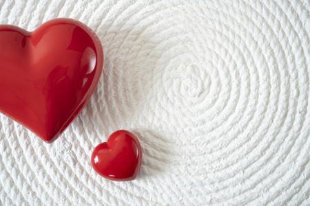 Red Candy Heart on White Backgroundの写真素材