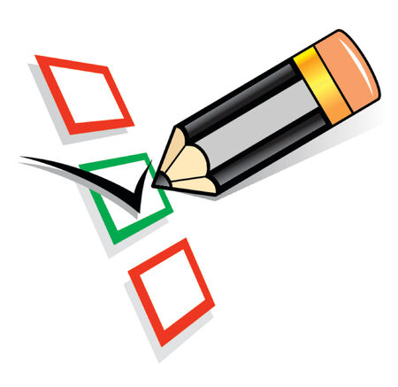 pencil checking blank checkboxesのイラスト素材