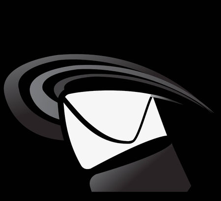 message vector icon on black backgroundのイラスト素材